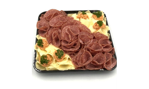 Obložená Herkules mísa 500 g se salámem, sýrem a šunkovo-feferonovou pěnou