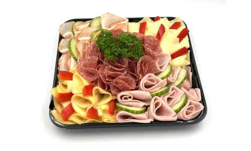 Obložená šunková mísa 500 g se šunkou, debrecínkou, salámem, sýry a zeleninou